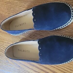 Talbots indigo blue scallop espadrilles